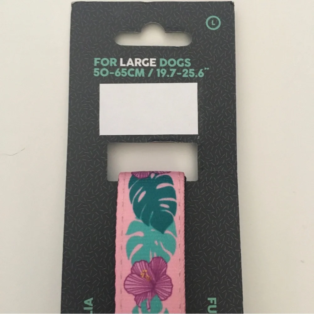 NEW (L) FuzzYard Dog Collar Tropical Floral Print for Large Size Dogs Adjustable